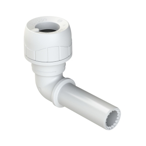 Polypipe PolyPlumb Enhanced, Spigot Elbow, 22mm, White, PB1022EW
