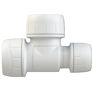 Polypipe PolyPlumb Enhanced, End Reduced Tee, 22x15x22mm, White, PB1422EW 