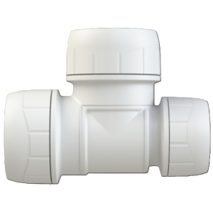 Polypipe PolyPlumb Enhanced, End Reduced Tee, 28x22x28mm, White, PB1428EW