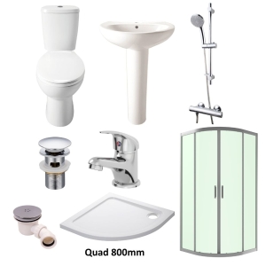 Vitellio Bathroom 800mm Enclosure Pack